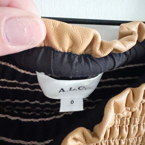 NEW A.L.C. Tan Jenny Faux Leather Mini Skirt 0 - Picture 4 of 6